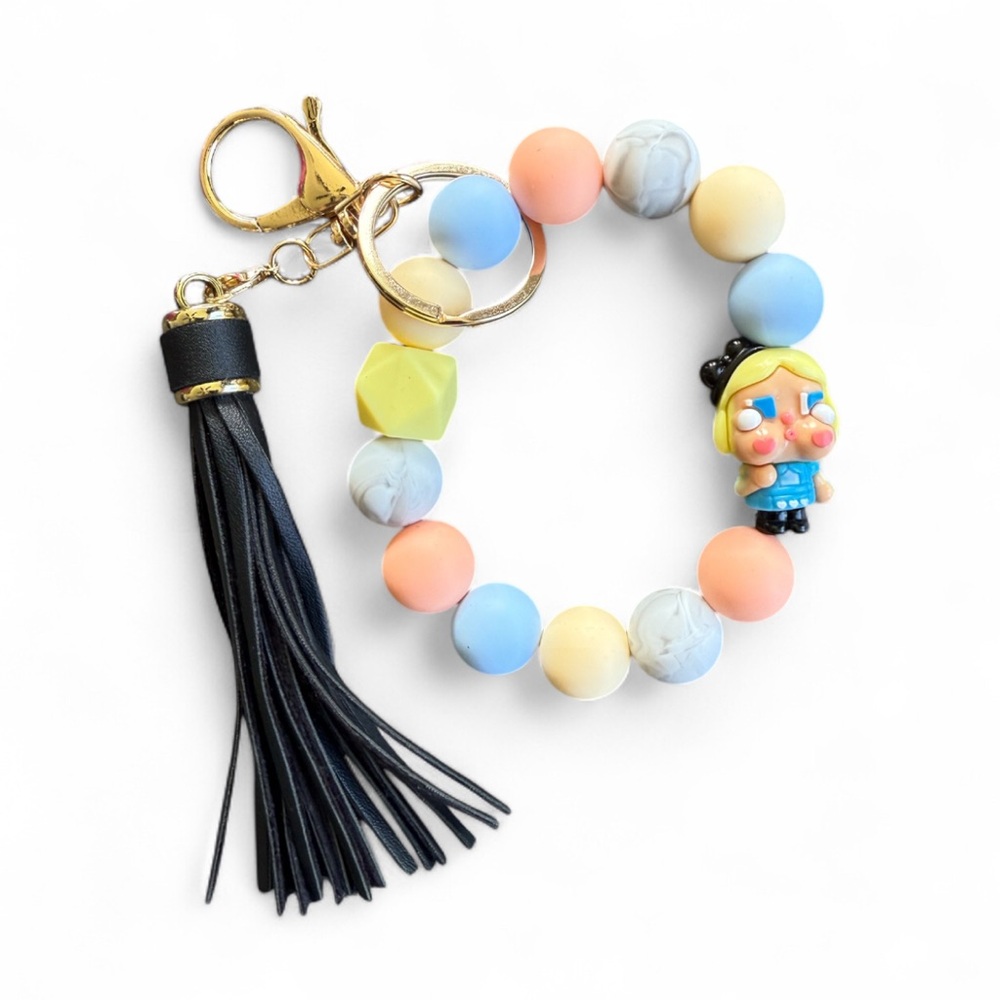 Colorful Beaded Keychain with Tassel